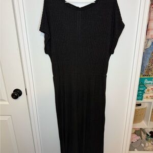 Ribbed Black Jumpsuit